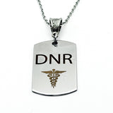 DNR Dog Tag Necklace Stainless Steel Charm