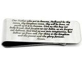 The Lord's Prayer Silver Money Clip Scripture