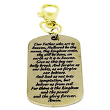 Lord's Prayer Gold-Plated Clip On Dog Tag Charm