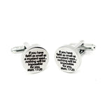 Mustard Seed Faith Tie Clip 15mm Cuff Link Set