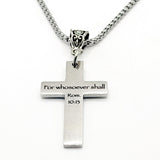 For Whosoever Shall Rom 10 13 Cross Necklace