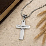 For Whosoever Shall Rom 10 13 Cross Necklace