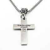 With God All Things Are Possible Cross Necklace