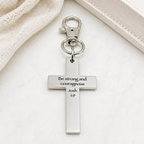 Be Strong And Courageous Cross Charm