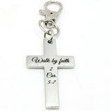 Walk By Faith Cross Clip On Charm
