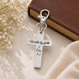 Walk By Faith Cross Clip On Charm