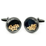Floating Mustard Seed Black Cuff Links
