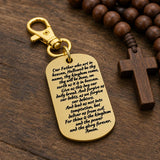 Lord's Prayer Gold-Plated Clip On Dog Tag Charm