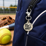 Eat Sleep Softball Repeat Clip On Charm