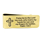 Psalm 144 1 Gold-Plated Money Clip Faith Gift