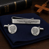Mustard Seed Faith Tie Clip 15mm Cuff Link Set