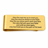 Goldtone Irish Blessing Money Clip