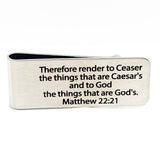 Matthew 22 21 Scripture Stainless Steel Money Clip