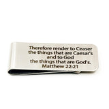 Matthew 22 21 Scripture Stainless Steel Money Clip