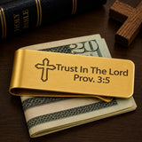 Goldtone Trust In The Lord Prov 3 5 Money Clip