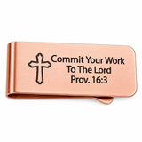 Commit Your Work To The Lord Rose-Gold Money Clip