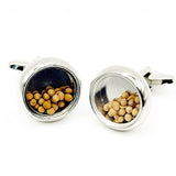 Floating Mustard Seed Silver Cuff Links
