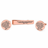 Mustard Seed Rose Tie Clip Cuff Link Boxed Set