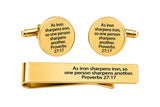 As Iron Sharpens Iron Goldtone Gift Set For Him