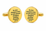 Iron Sharpens Iron Goldtone 20mm Cuff Links