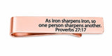 Iron Sharpens Iron Rose Goldtone Tie Clip