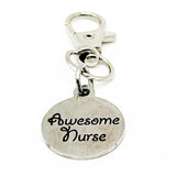Awesome Nurse Clip On Charm Stainless Steel