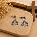 Mustard Seed Open Cross Faith Earrings