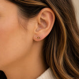 Petite Mustard Seed Rose Goldtone Fish Earrings