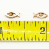 Petite Mustard Seed Rose Goldtone Fish Earrings