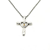Mustard Seed Heart Cross Necklace
