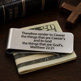 Matthew 22 21 Scripture Stainless Steel Money Clip