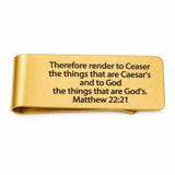 Matthew 22 21 Goldtone Stainless Money Clip