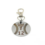 Personalized Baseball Mom Clip On Charm