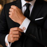Pray Wait Trust Rose Goldtone Cuff Links