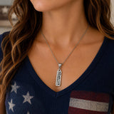 God Bless America Patriotic Bar Necklace