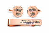 As Iron Sharpens Iron Rose Goldtone Boxed Gift Set