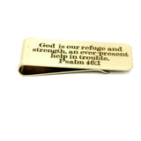 God Is Our Refuge And Strength Goldtone Money Clip