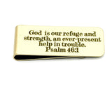 God Is Our Refuge And Strength Goldtone Money Clip