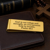 God Is Our Refuge And Strength Goldtone Money Clip
