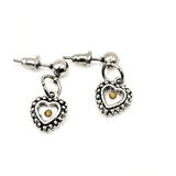 Tiny Heart Mustard Seed Faith Earrings
