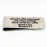 Ask Seek Knock Matthew 7 7 Stainless Money Clip