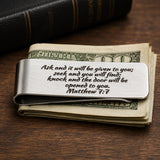 Ask Seek Knock Matthew 7 7 Stainless Money Clip