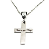 Jesus Is My King Cross Necklace