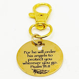 He Will Order His Angels Protection Charm