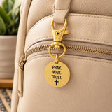 Pray Wait Trust Goldtone Clip On Charm