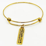 God Bless America Goldtone Bracelet
