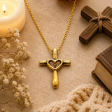 Mustard Seed Goldtone Cross Faith Necklace