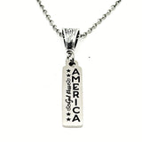 God Bless America Patriotic Bar Necklace
