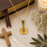 Pray Wait Trust Goldtone Necklace