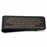Black Irish Blessing Stainless Steel Money Clip
